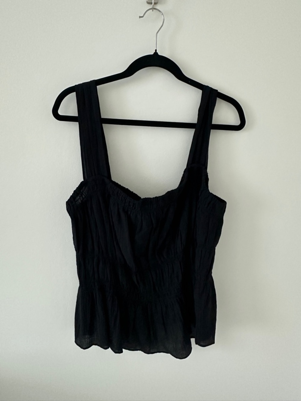 H&M Black Smocked Peplum Camisole